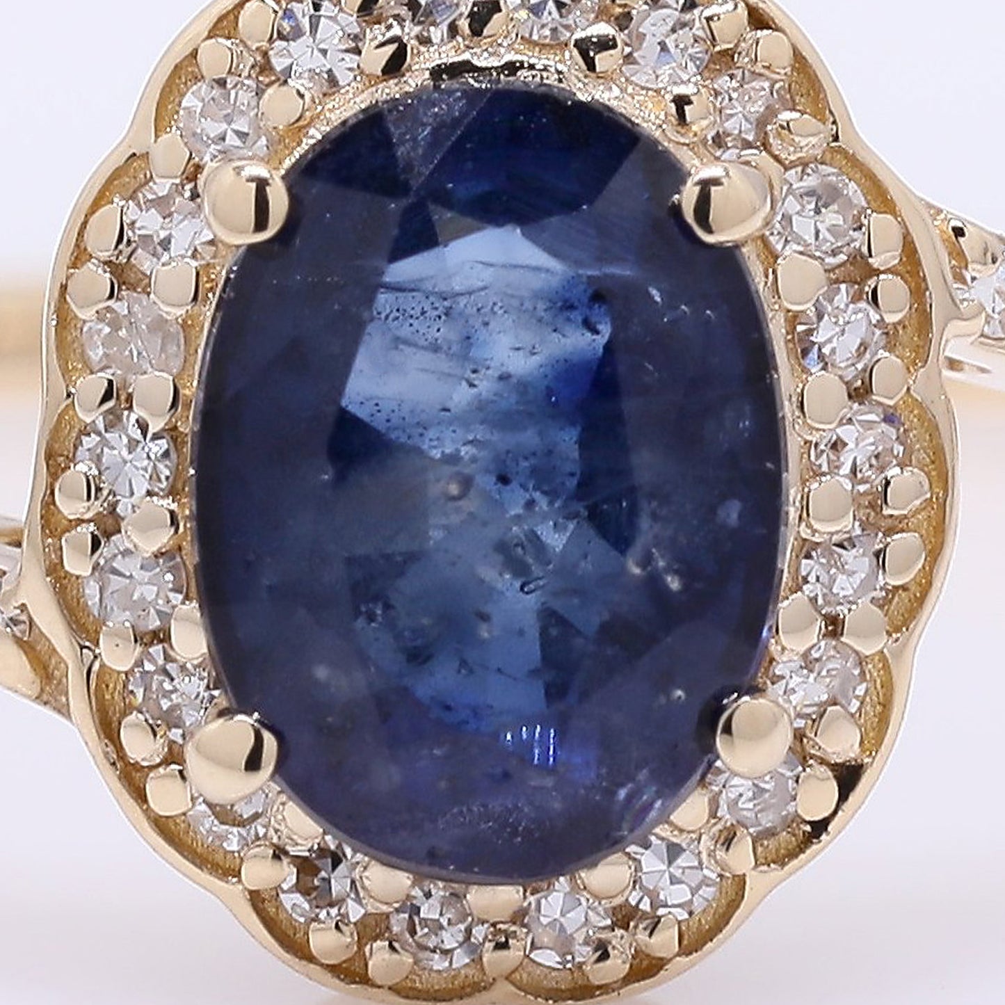 1.38 Ct Oval Mixed Cut Natural Sapphire 14K Gold Ring