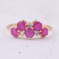 1.77 Ct Round Natural Ruby 14K Gold Ring