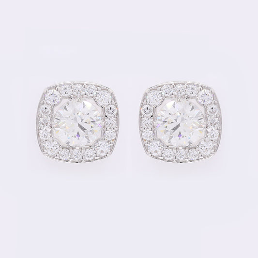 4.08 Carats Lab Grown Diamond 14K Gold Earrings