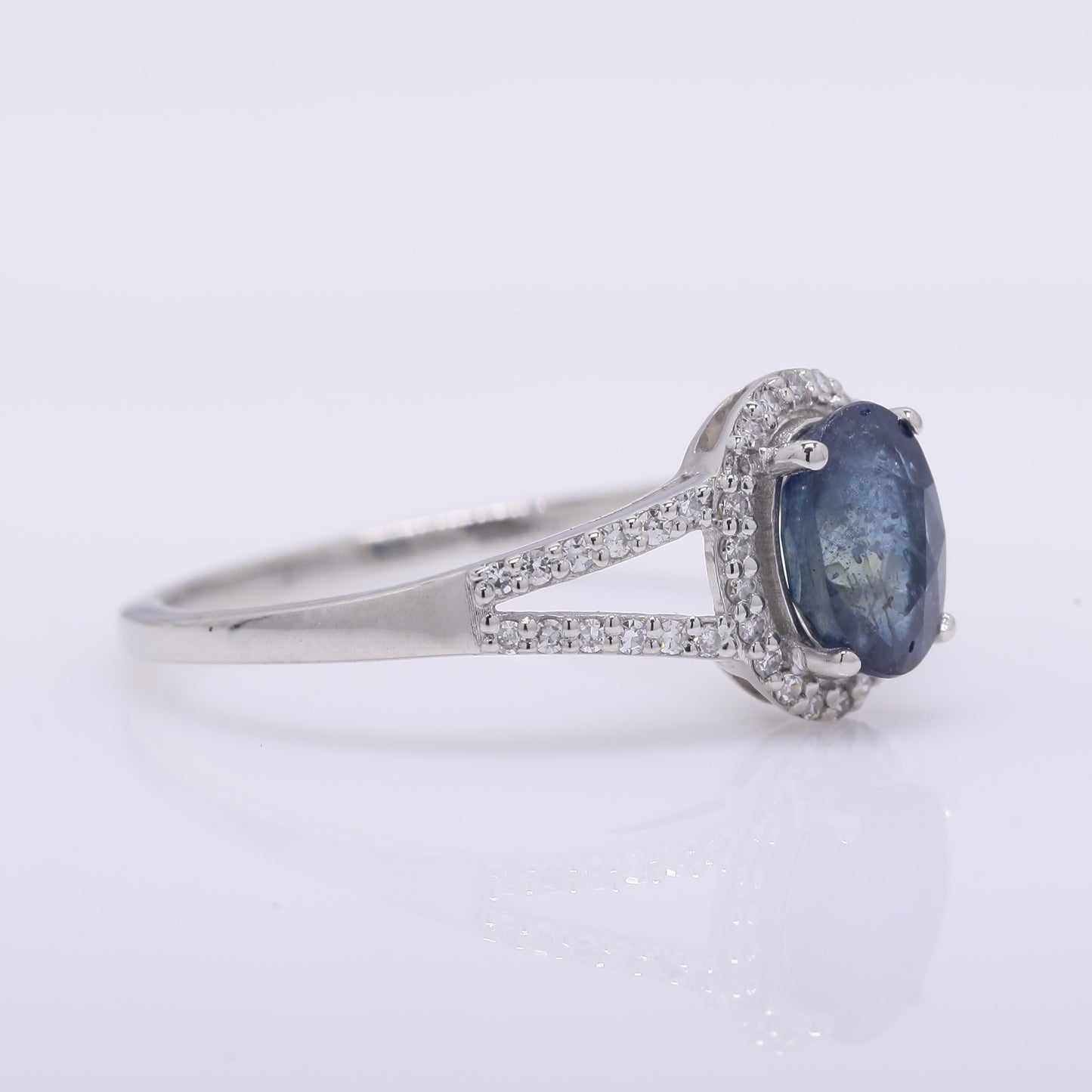 1.27 Ct Oval Mixed Cut Natural Sapphire 950 Platinum Ring