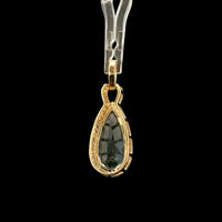 2.71 Ct Pear Mixed Cut Natural Aquamarine 14K Gold Pendant