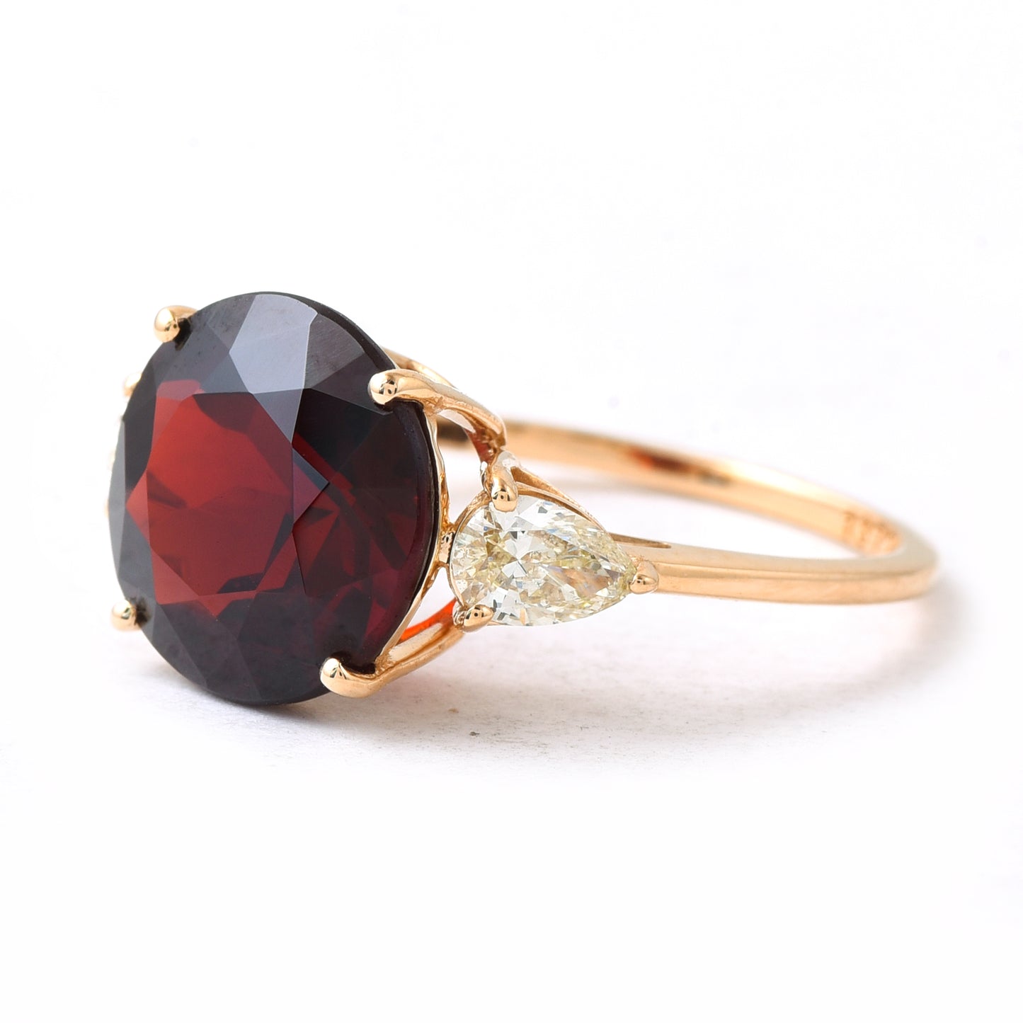 1.67 Ct Round Mixed Cut Natural Garnet 14K Gold Ring