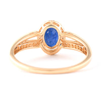1.53 Ct Oval Mixed Cut Natural Sapphire 14K Gold Ring