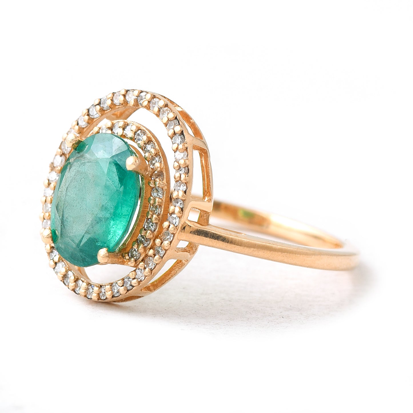 1.60 Ct Oval Emerald 14K Gold Ring