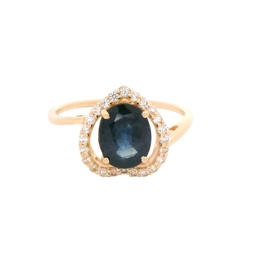 2.03 Ct Oval Sapphire 14K Gold Ring