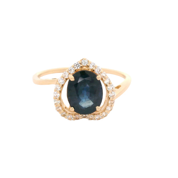 2.03 Ct Oval Sapphire 14K Gold Ring