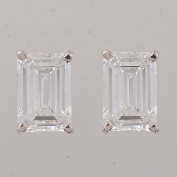 4.00 Carats Lab Grown Diamond 14K Gold Earrings