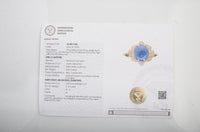 3.47 Ct Oval Cabochon Natural Corunum Sapphire 14K Gold Ring