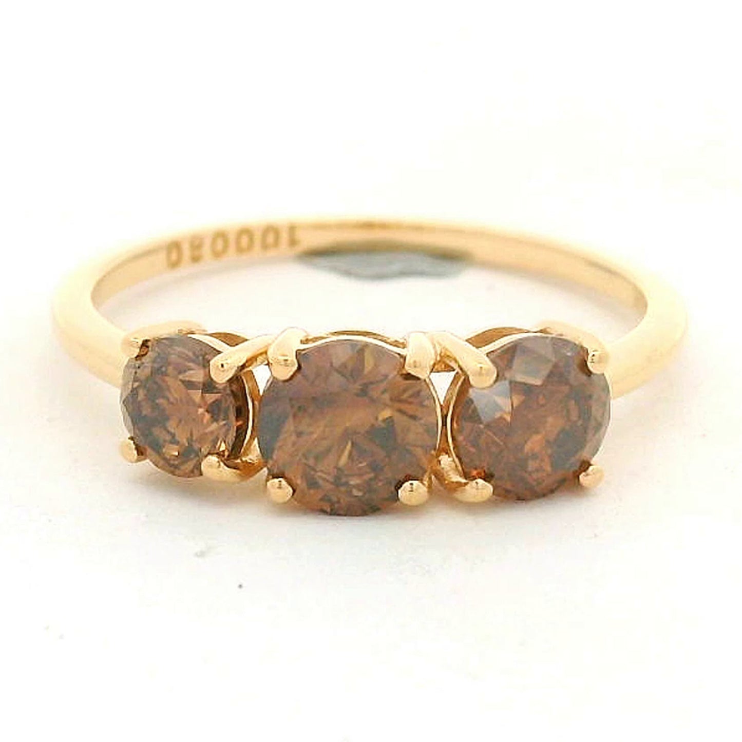 1.34 Ct Round Brown Diamond 14K Gold Ring