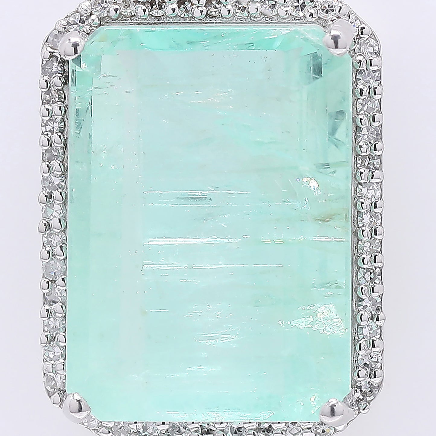 9.03 Ct Octagon Step Cut Natural Emerald 950 Platinum Pendant