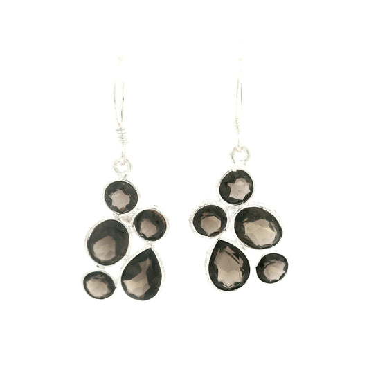 7.33 Ct Smoky Quartz 925 Sterling Silver Earrings