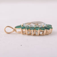 5.68 Ct Pear Aquamarine 9K Gold Pendant