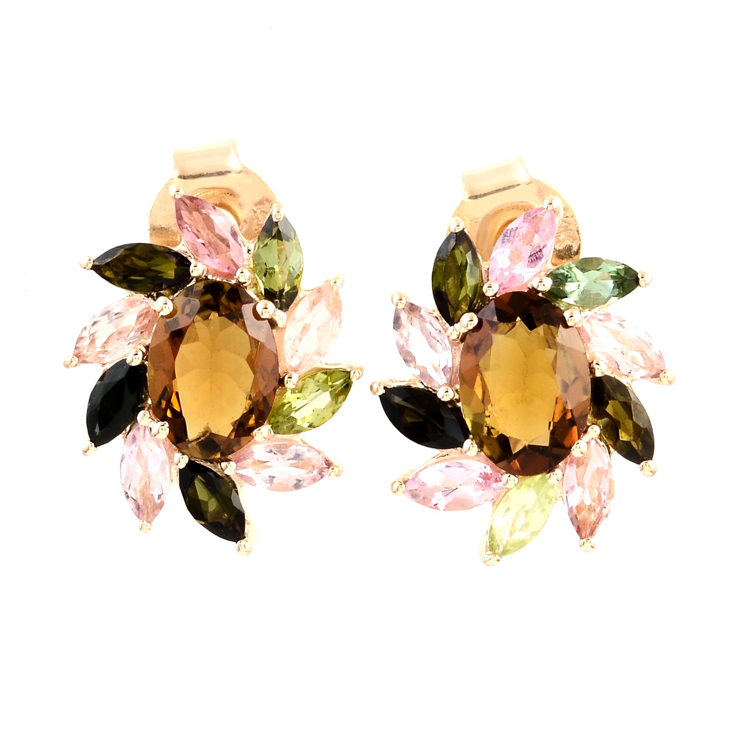 2.55 Ct Oval Tourmaline 14K Gold Earrings