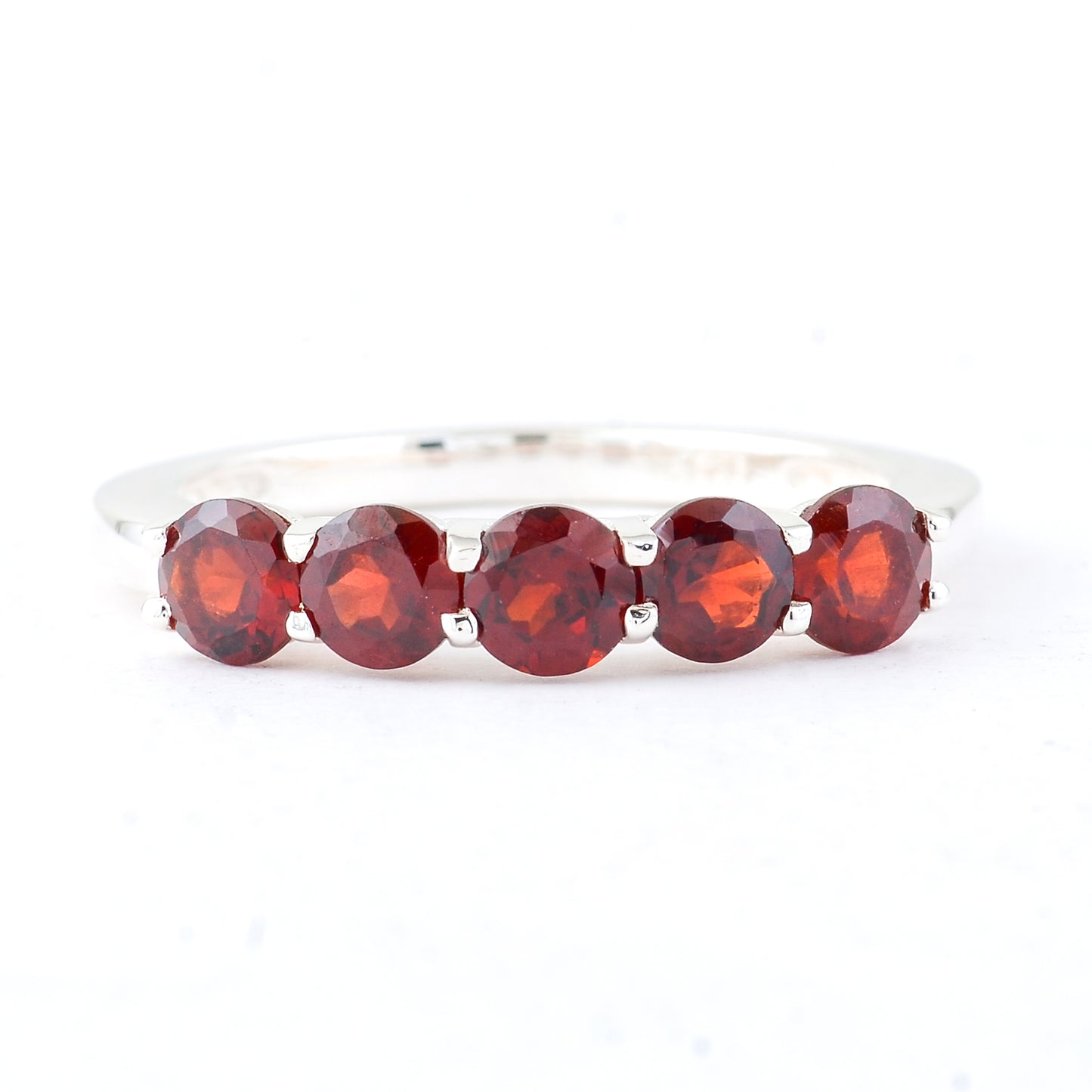 1.70 Ct Round Garnet, 925 Sterling Silver Ring