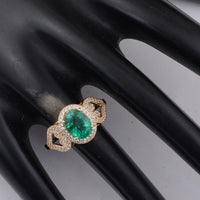 2.02 Ct Oval Emerald 9K Gold Ring