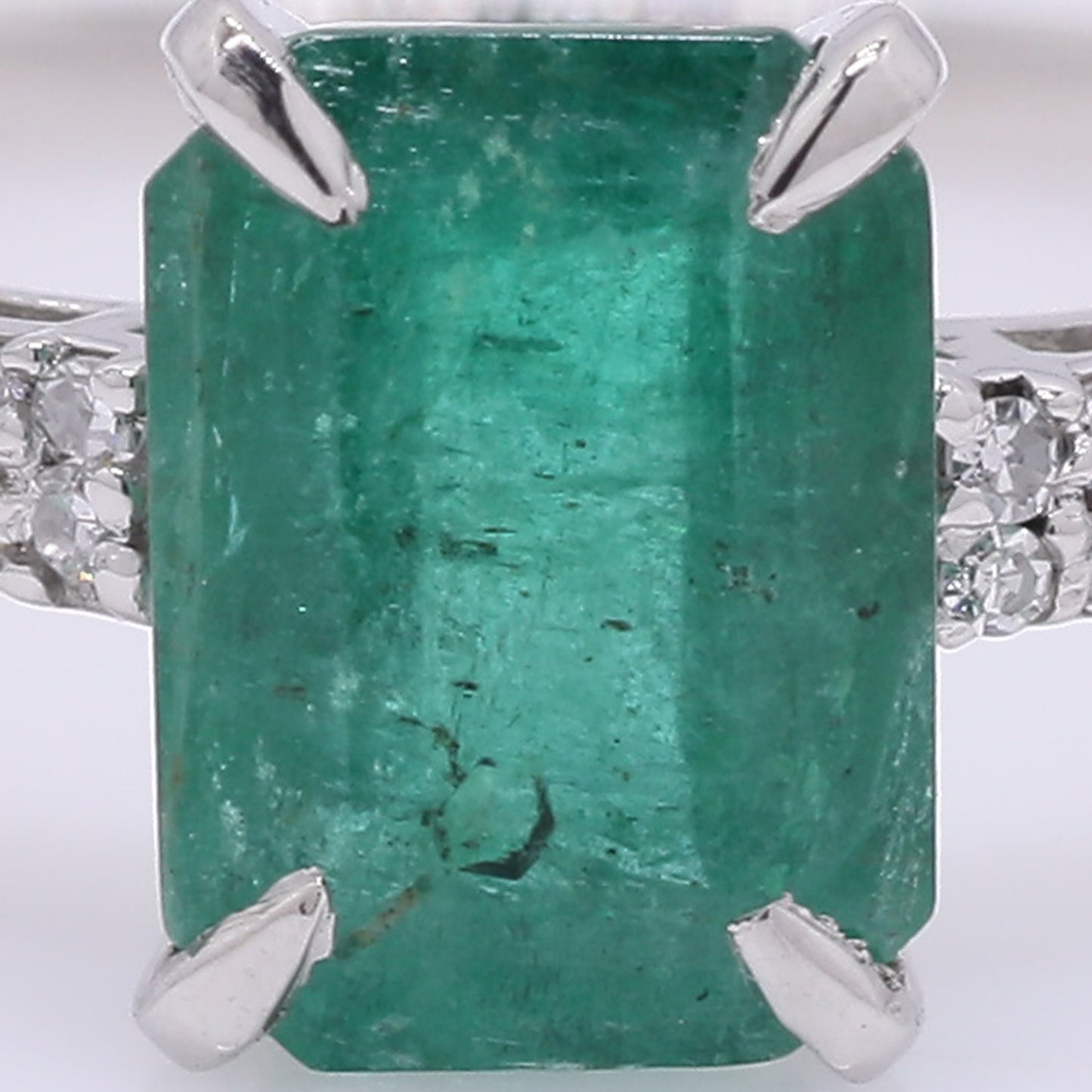 1.50 Ct Octagon Step Cut Natural Emerald 950 Platinum Ring