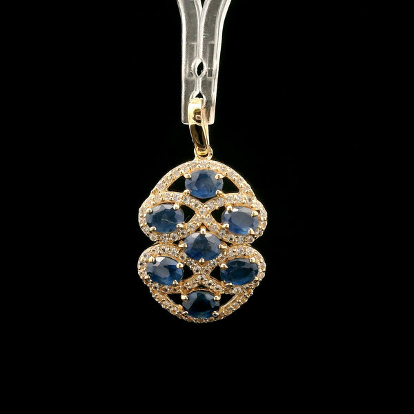 2.20 Ct Oval Sapphire 14K Gold Pendant