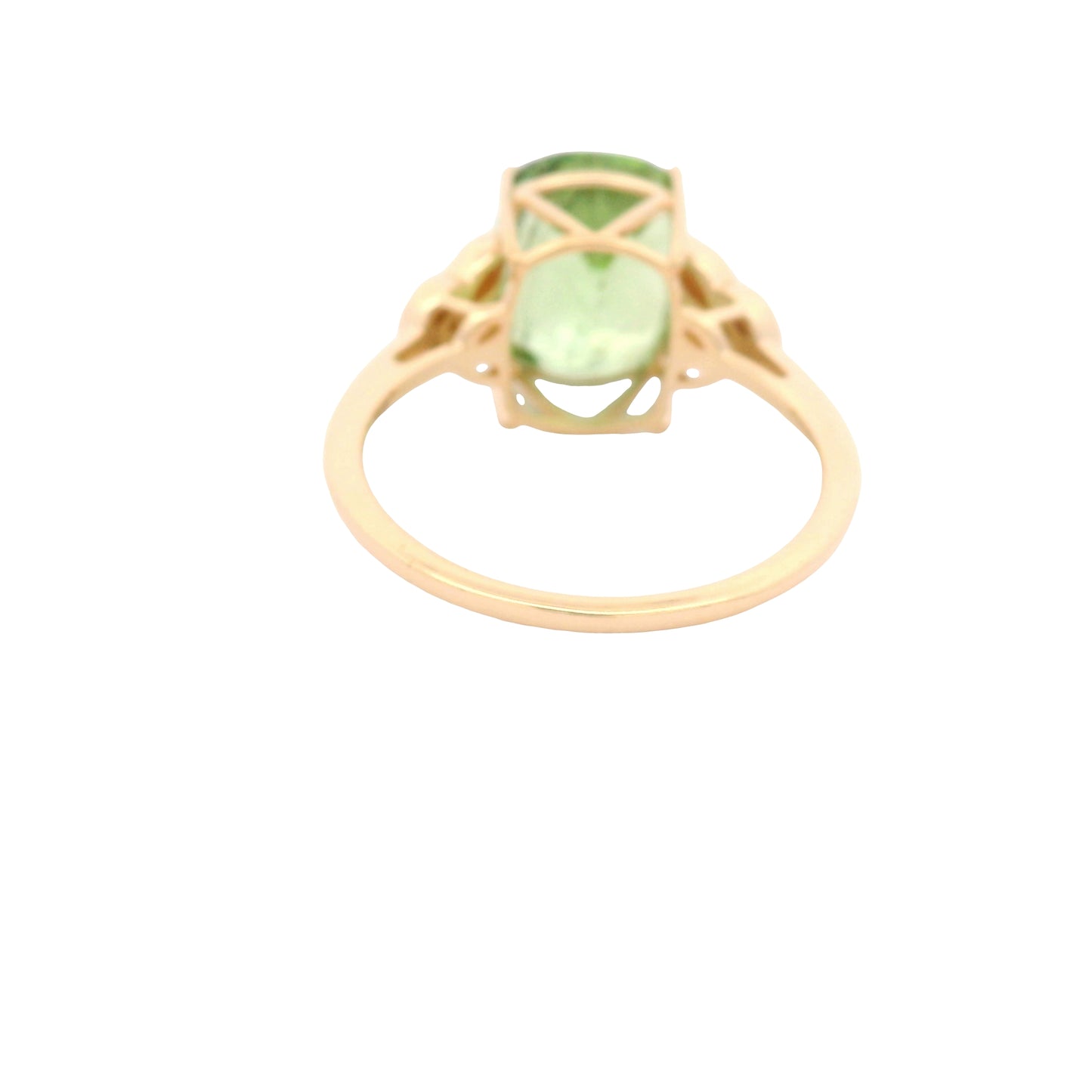 5.17 Ct Cushion Peridot 14K Gold Ring