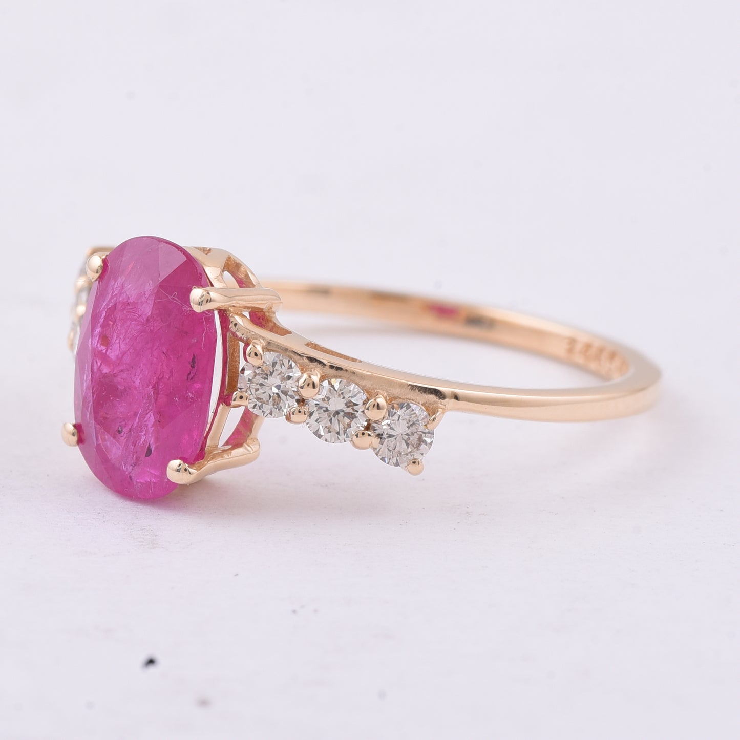 2.16 Ct Oval Natural Ruby 14K Gold Ring
