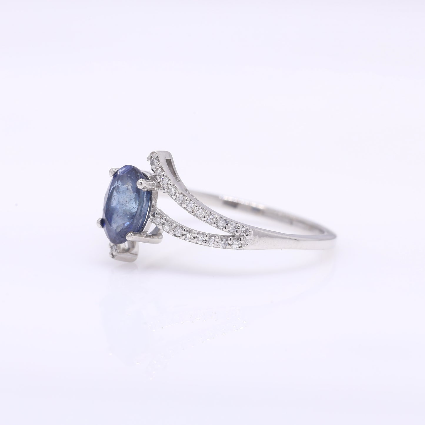 1.29 Ct Oval Mixed Cut Natural Sapphire 950 Platinum Ring