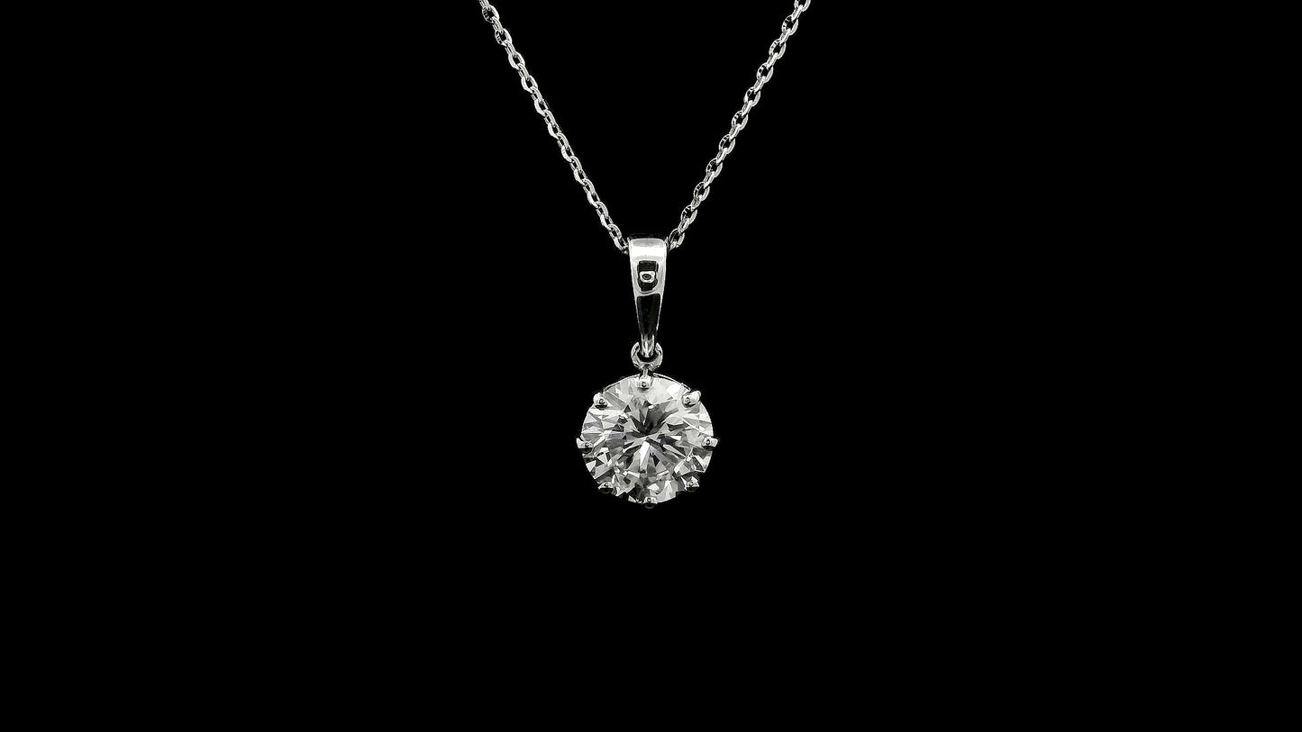 1.52 Ct Round Lab Grown Diamond 14K Gold Pendant