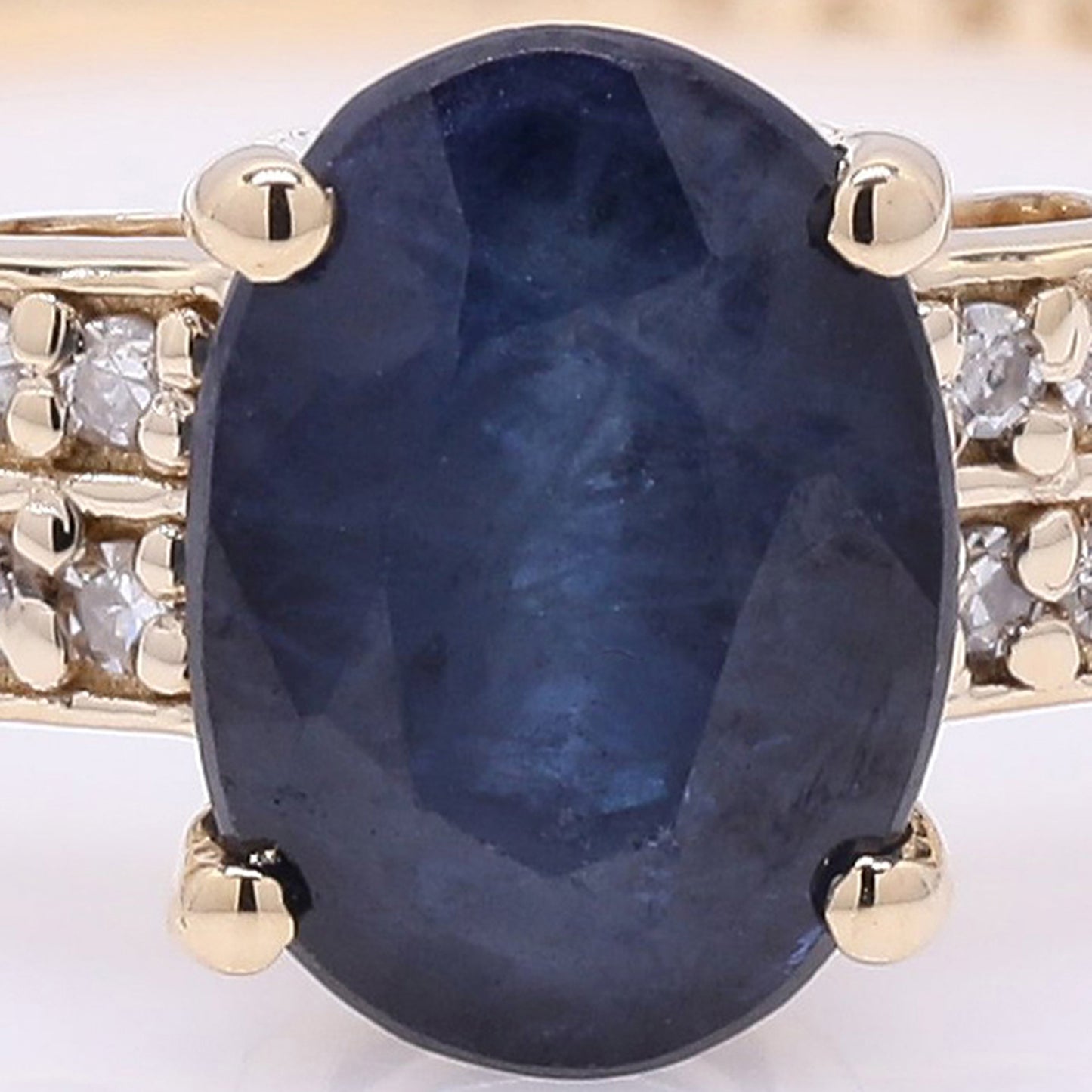 1.29 Ct Oval Mixed Cut Natural Sapphire 14K Gold Ring