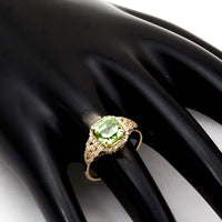 2.65 Ct Octagon Natural Eridot 14K Gold Ring