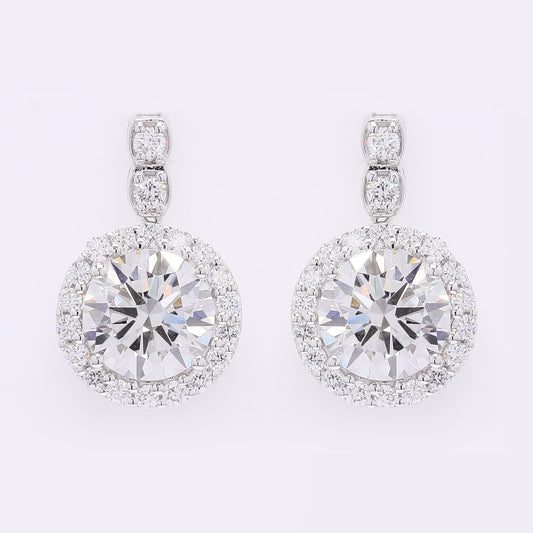3.59 Carats Lab Grown Diamond 14K Gold Earrings