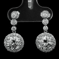 4.02 Ct Round Lab Grown Diamond 14K Gold Earrings