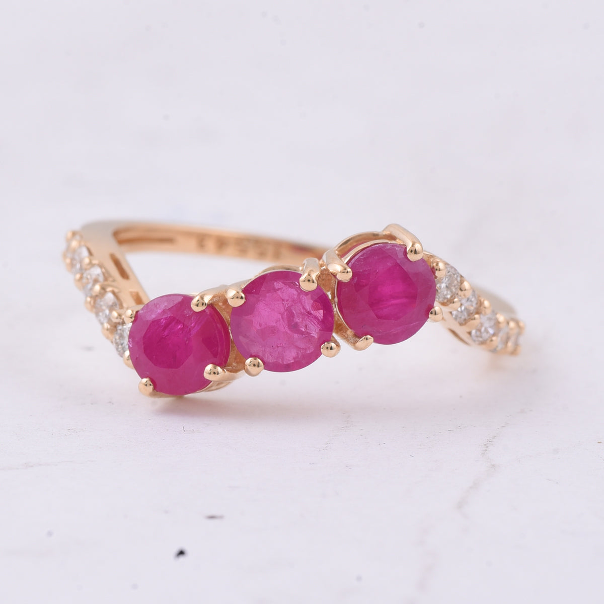 1.61 Ct Round Natural Ruby 14K Gold Ring