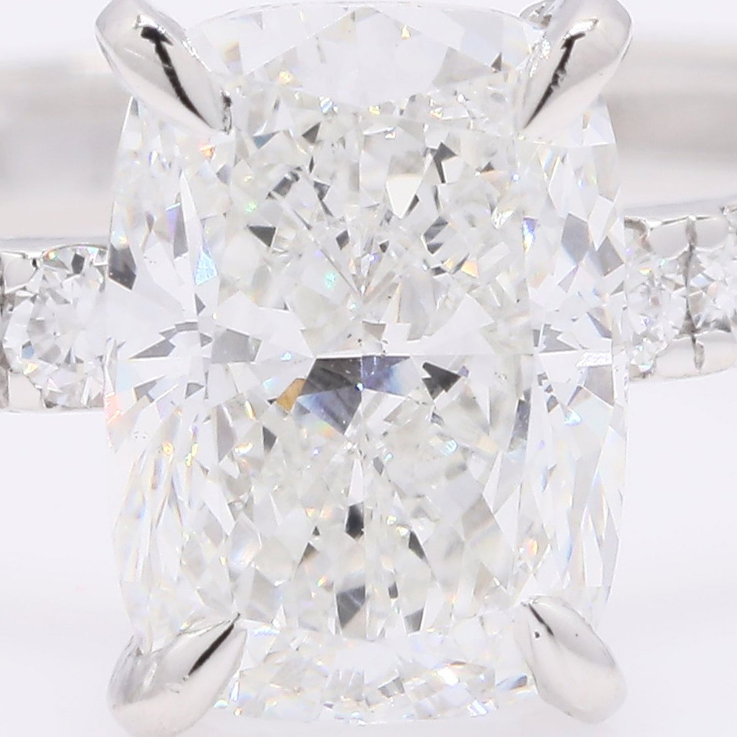 2.21 Ct Cushion Modified Brilliant Lab Grown Diamond 950 Platinum Ring