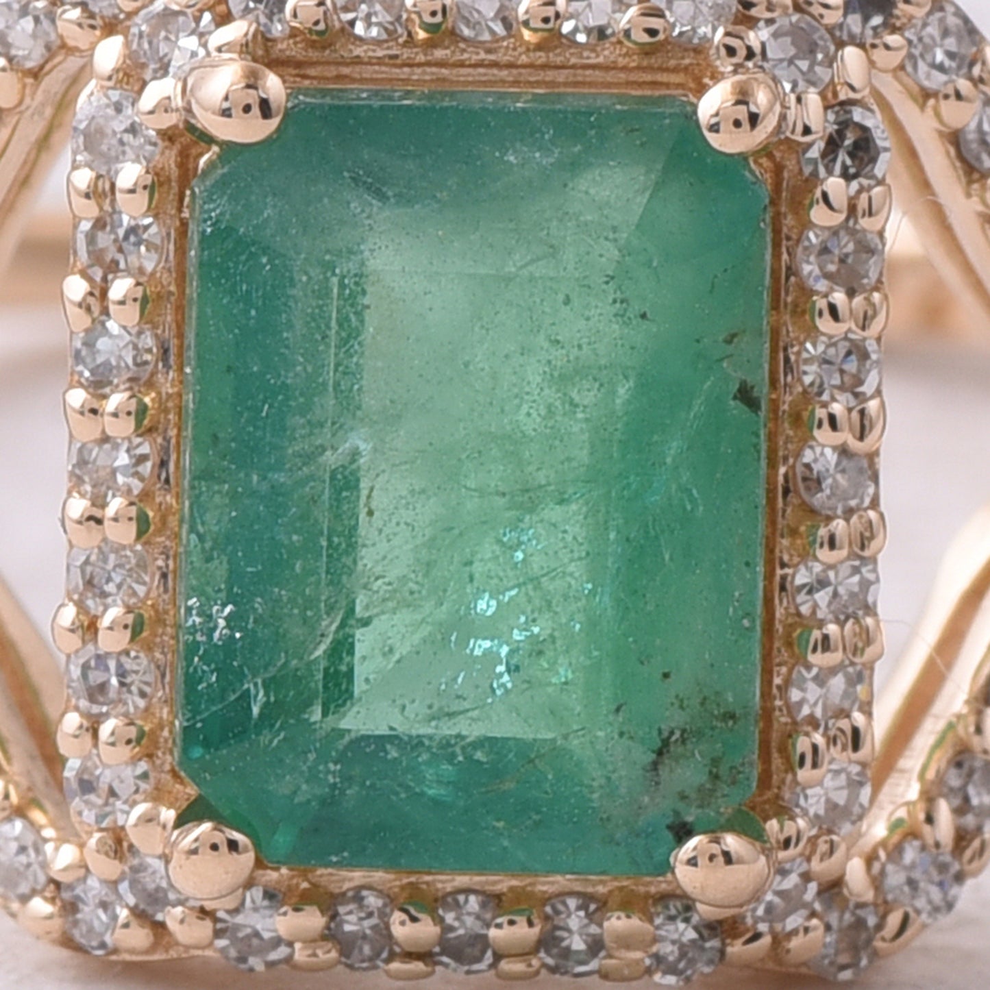 1.50 Ct Octagon Step Cut Natural Emerald 14K Gold Ring