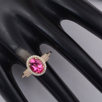 1.86 Ct Oval Pink Topaz 9K Gold Ring