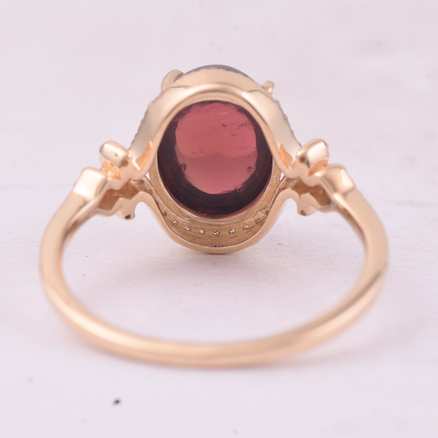 3.60 Ct Oval Cabochon Cut Natural Tourmaline 14K Gold Ring