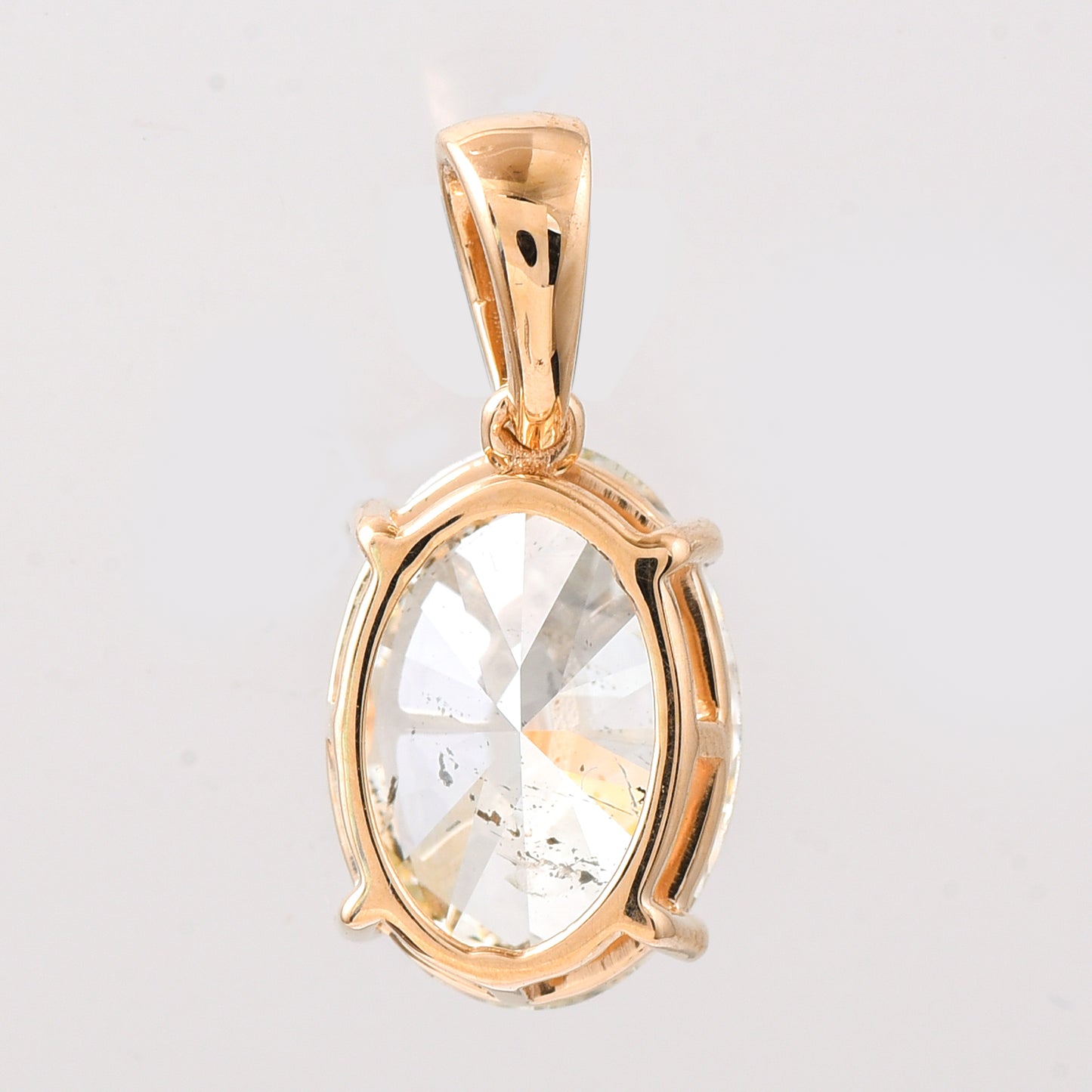 2.08 Ct Oval Diamond 14K Gold Pendant