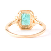 1.26 Ct Octagon Step Cut Natural Emerald 14K Gold Ring