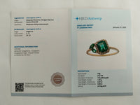 1.01 Ct Octagon Step Cut, Marquise Mixed Cut Natural Emerald 14K Gold Ring