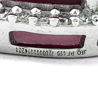 1.47 Ct Pear Mixed Cut Natural Ruby 950 Platinum Pendant