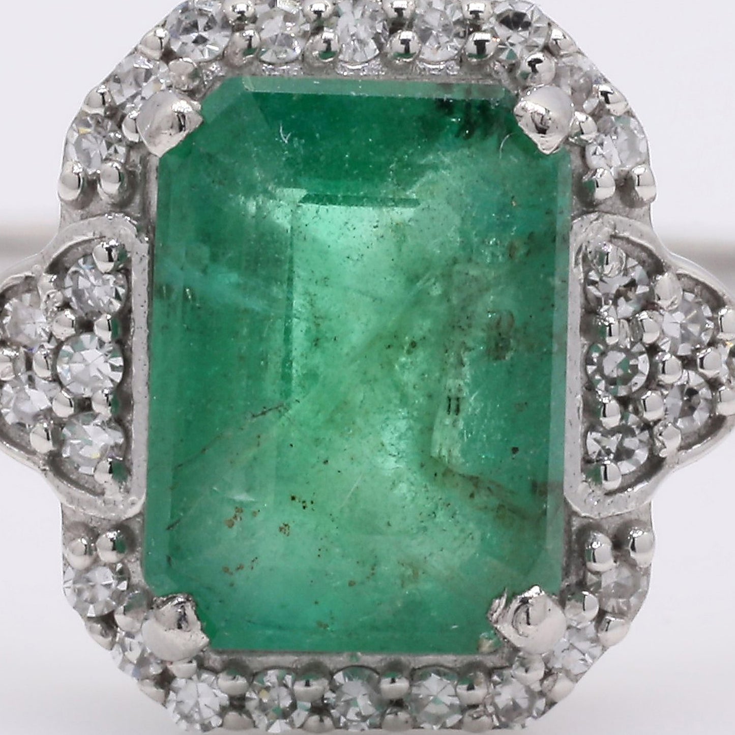 1.39 Ct Octagon Step Cut Natural Emerald 950 Platinum Ring