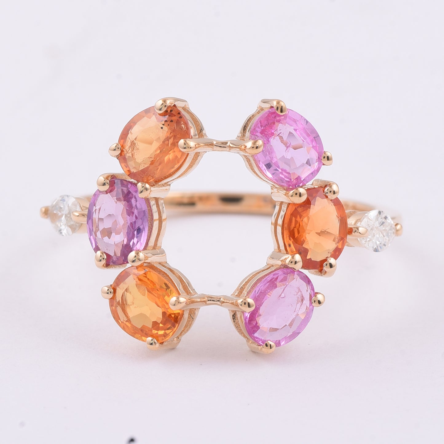 1.99 Ct Oval Natural Multi-Coloured Sapphire 14K Gold Ring