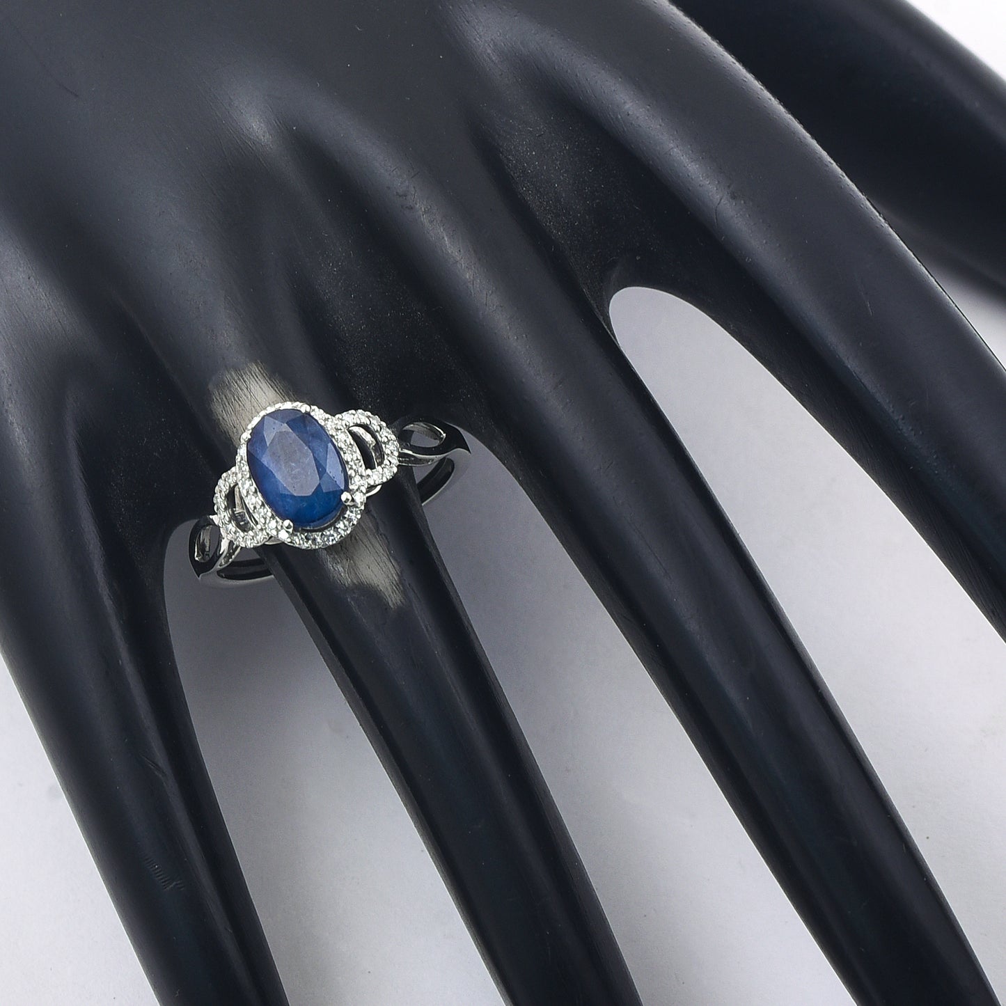 1.90 Ct Oval Mixed Cut Natural Sapphire 950 Platinum Ring