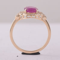2.50 Ct Oval Ruby 9K Gold Ring