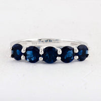 1.85 Ct Round Created Glass Sapphire 925 Sterling Silver Ring