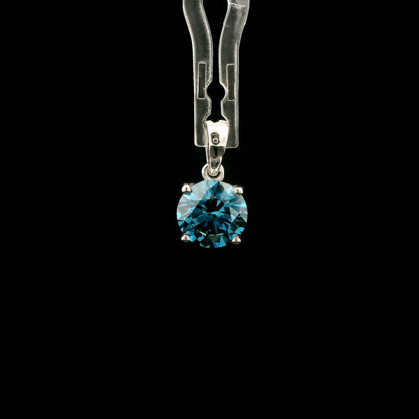 1.72 Carats Blue Lab Grown Diamond 14K Gold Pendant