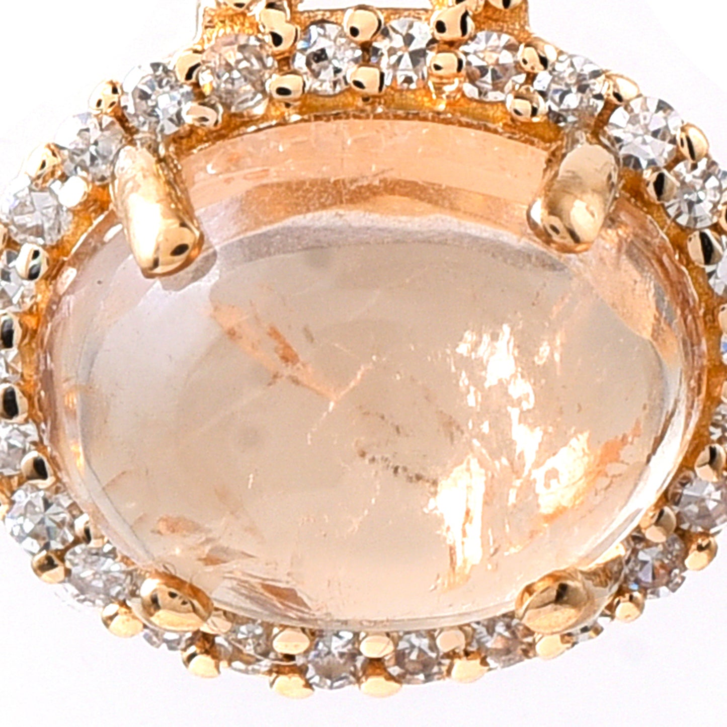 1.73 Ct Oval Cabochon Cut Natural Tourmaline 14K Gold Pendant