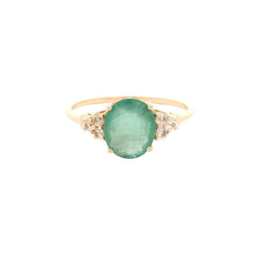 1.47 Ct Oval Emerald 14K Gold Ring