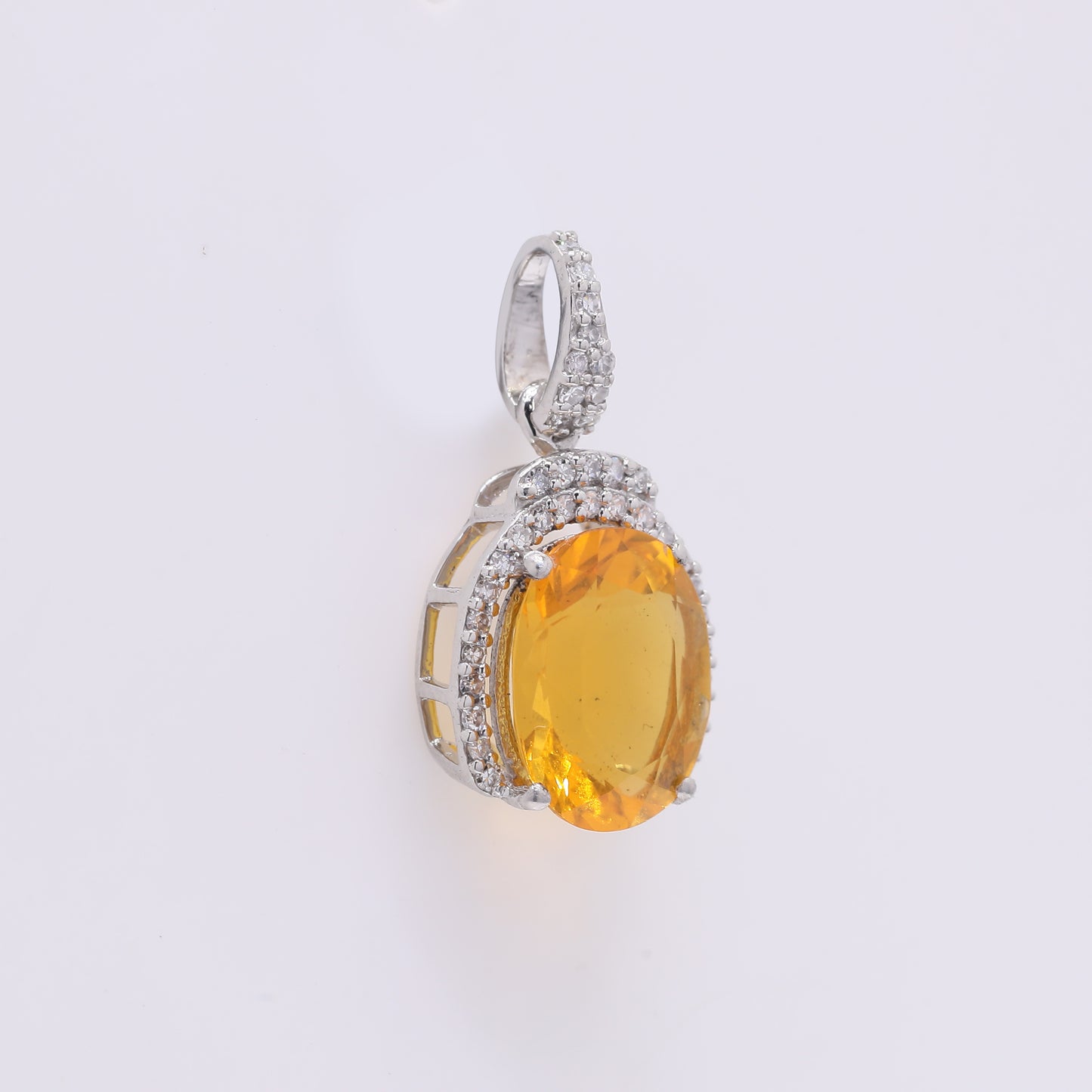 1.85 Ct Oval Mixed Cut Natural Fire Opal 950 Platinum Pendant
