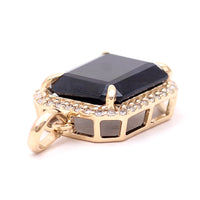 3.86 Ct Octagon Natural Sapphire 14K Gold Pendant