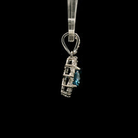2.44 Carats Blue Lab Grown Diamond 14K Gold Pendant