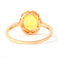 1.78 Ct Oval Mixed Cut Natural Yellow Sapphire 14K Gold Ring